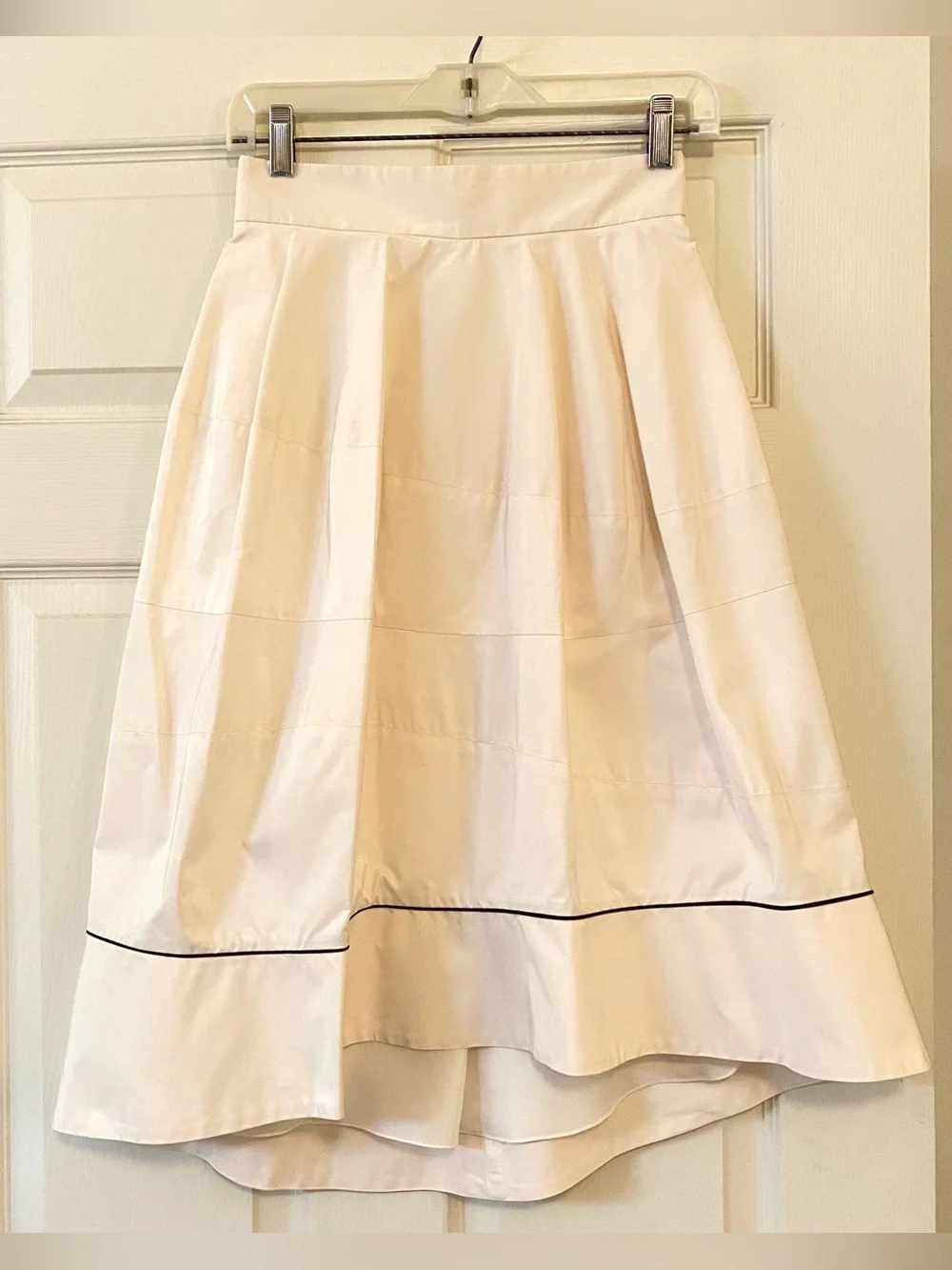 Vintage Yves Saint Laurent YSL 100% Silk Long Skirt Midi Cream White Chiffon XS - Picture 2 of 16